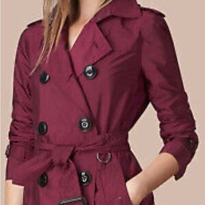 BURBERRY Women's Burgundy Trench Coat SIZE 8